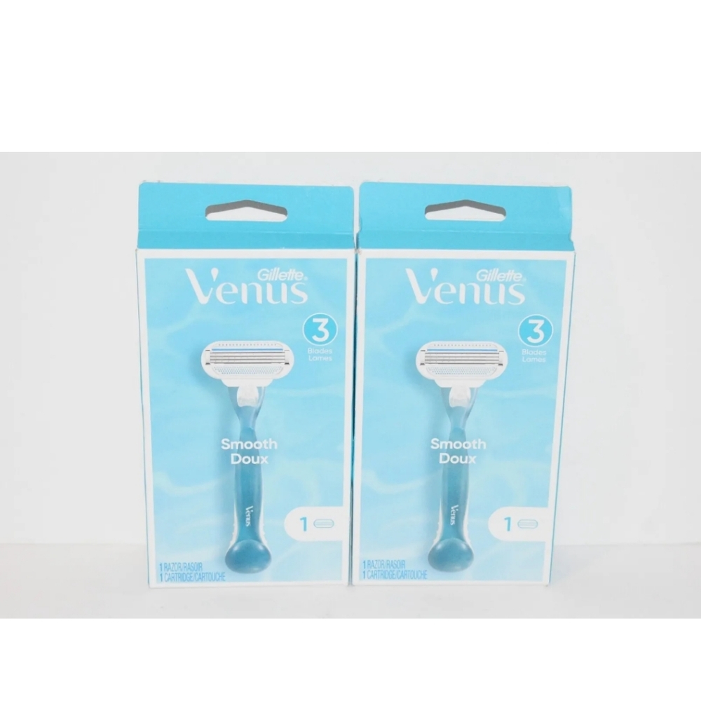 🆕️ 2 Pack - Venus Smooth Women's Razor 3 Blades 1 Handle + 1 Cartridge.…